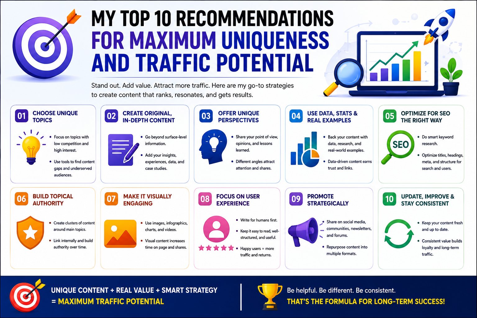 My top 10 recommendations for maximum uniqueness and traffic potential - Innovative AI Solutions Blog